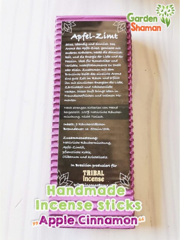 GardenShaman.eu Handmade incense sticks apple cinnamon